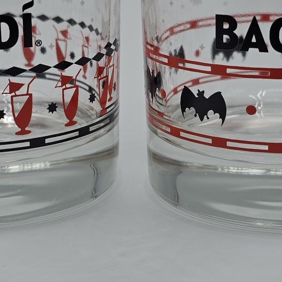 Bacardi Lowball Glasses with Boxes - Different Patterns (bats and glasses) - Picture 2 of 3